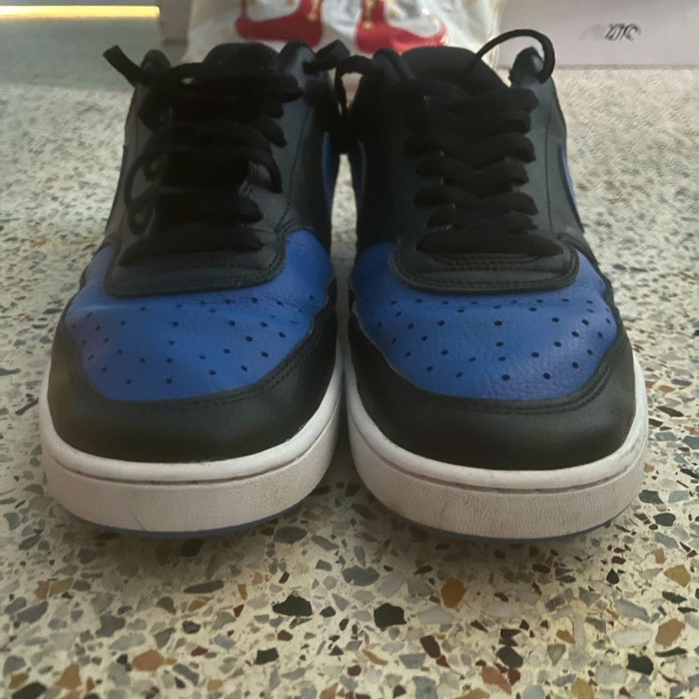 dark blue and black jordans